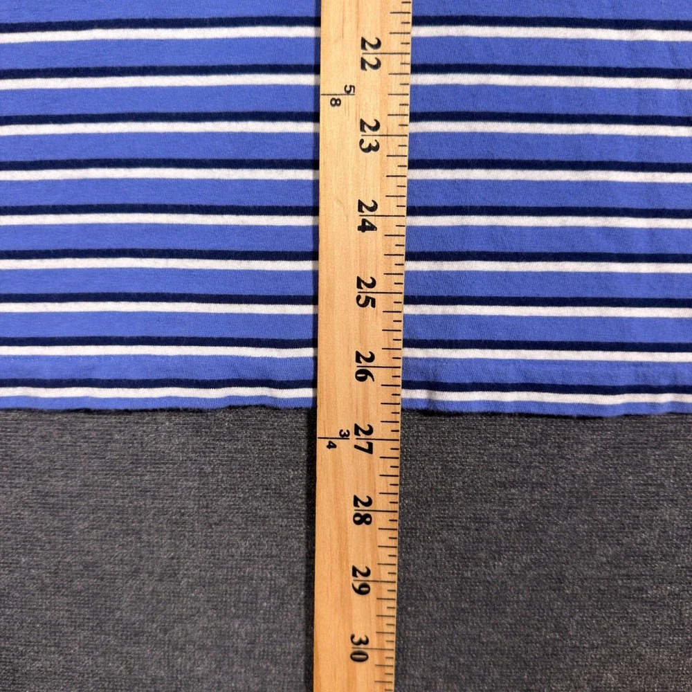 Polo Ralph Lauren Polo Shirt Mens Large Blue Striped Classic Fit Pocket SS